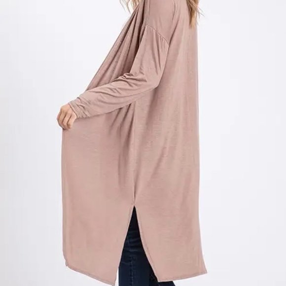 Solid duster with an open front and long sleeves Cardigans - Picture 4 of 5